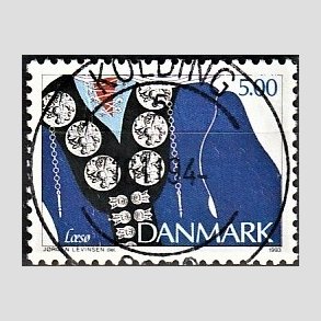 FRIM�RKER DANMARK | 1993 - AFA 1055 - Almuesmykker - 5,00 Kr. flerfarvet - Pragt Stemplet