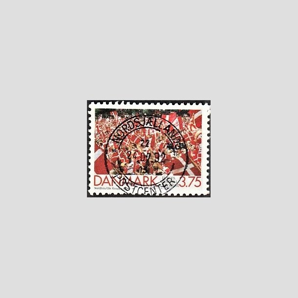 FRIMRKER DANMARK | 1992 - AFA 1024 - Europamestre i fodbold 1992 - 3,75 Kr. flerfarvet - Pragt Stemplet