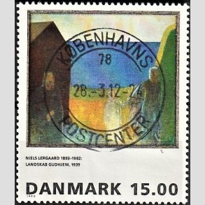 FRIMRKER DANMARK | 1995 - AFA 1100 - Niels Lergaard - 15,00 Kr. flerfarvet - Pragt Stemplet
