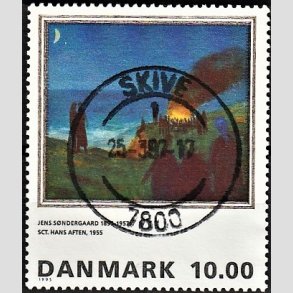 FRIMRKER DANMARK | 1995 - AFA 1099 - Maleriserie 8. - 10,00 Kr. Jens Sndergaard - Pragt Stemplet Skive