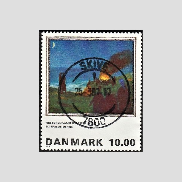 FRIMRKER DANMARK | 1995 - AFA 1099 - Maleriserie 8. - 10,00 Kr. Jens Sndergaard - Pragt Stemplet Skive