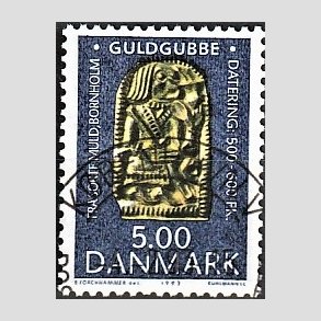 FRIM�RKER DANMARK | 1993 - AFA 1036 - Danef� - 5,00 Kr. flerfarvet - Pragt Stemplet K�benhavn