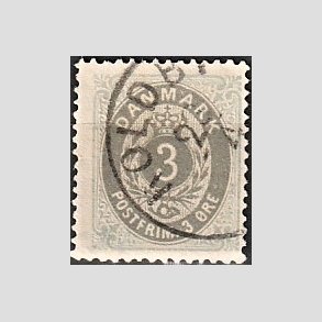 FRIM�RKER DANMARK | 1875 - AFA 22a - 3 �re ultramarin/gr� - Stemplet