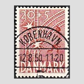 FRIM�RKER DANMARK | 1947 - AFA 300 - Modstandsbev�gelsen - 20 + 5 �re r�d - Pragt Stemplet
