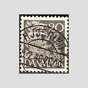FRIM�RKER DANMARK | 1937-40 - AFA 204a - Karavel 20 �re gr� Type II - Lux Stemplet Hj�rring