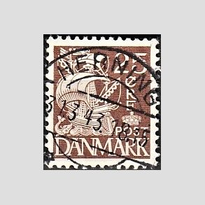 FRIM�RKER DANMARK | 1937-40 - AFA 214a - Karavel 25 �re brun Type II - Lux Stemplet 