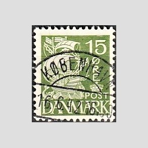 FRIM�RKER DANMARK | 1940 - AFA 257 - Karavel 15 �re gr�n Type II - Lux Stemplet