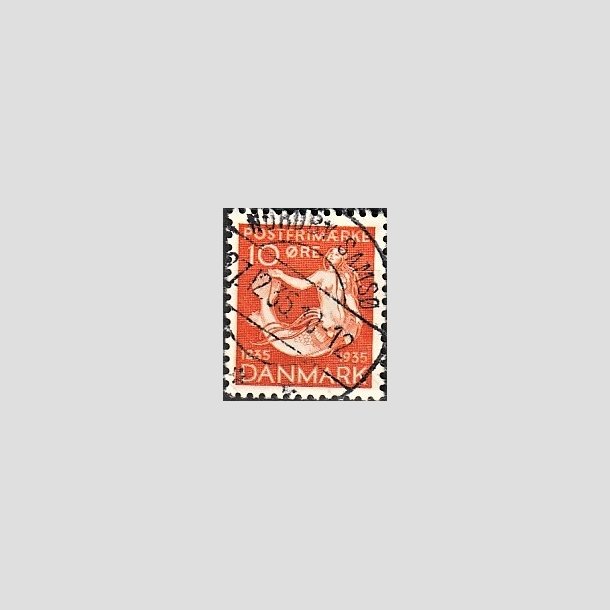 FRIMRKER DANMARK | 1935 - AFA 225 - H. C. Andersen 10 re orange - Pragt Stemplet Nordby