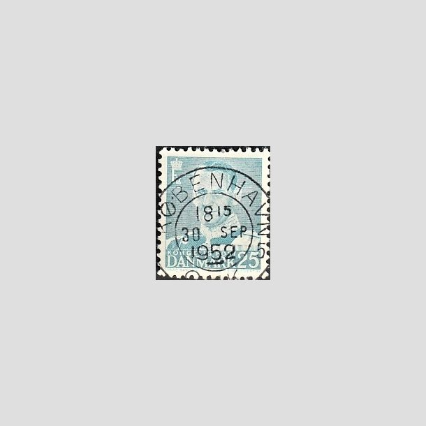 FRIMRKER DANMARK | 1952-53 - AFA 336 - Fr. IX 25 re lysbl - Lux Stemplet