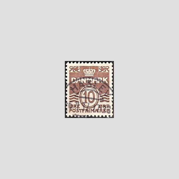 FRIMRKER DANMARK | 1937-38 - AFA 235 - Blgelinie 10 re brun - Lux Stemplet Haslev