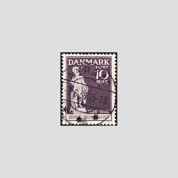 FRIMRKER DANMARK | 1938 - AFA 250 - Thorvaldsen 10 re violet - Lux Stemplet