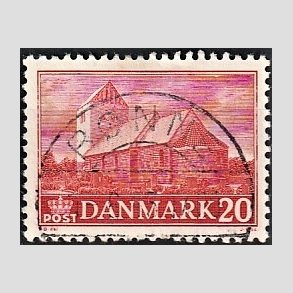FRIM�RKER DANMARK | 1944 - AFA 287 - Landsbykirker - 20 �re r�d - Pragt Stemplet