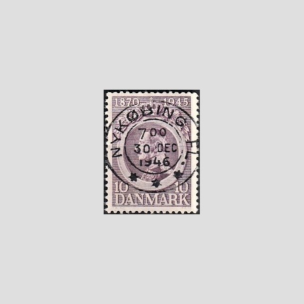 FRIMRKER DANMARK | 1945 - AFA 290 - Chr. X 75 r 10 re violet - Pragt Stemplet Nykbing Fl.
