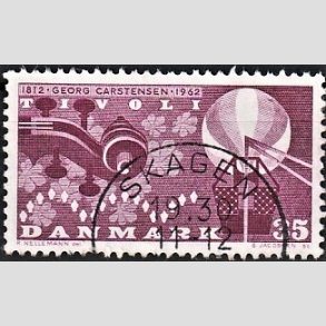 FRIM�RKER DANMARK | 1962 - AFA 410 - Georg Carstensen Tivoli - 35 �re r�dviolet - Pragt Stemplet