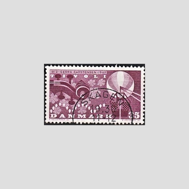 FRIMRKER DANMARK | 1962 - AFA 410 - Georg Carstensen Tivoli - 35 re rdviolet - Pragt Stemplet