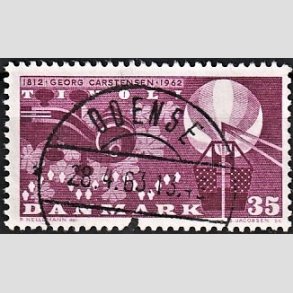 FRIM�RKER DANMARK | 1962 - AFA 410 - Georg Carstensen Tivoli - 35 �re r�dviolet - Pragt Stemplet Odense