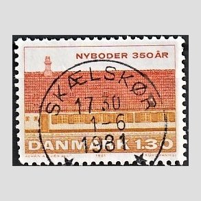 FRIM�RKER DANMARK | 1981 - AFA 725 - Nyboder 350 �r - 1,30 Kr. flerfarvet - Pragt Stemplet Sk�lsk�r
