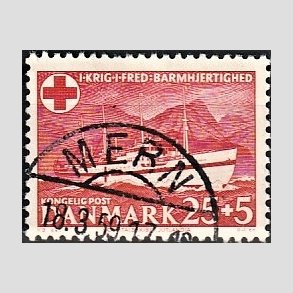 FRIMRKER DANMARK | 1951 - AFA 333 - Jutlandia 25 + 5 re rd - Lux Stemplet