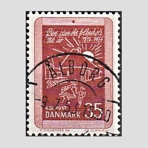 FRIM�RKER DANMARK | 1964 - AFA 423 - Skolev�snet 150 �r - 35 �re r�dbrun - Pragt Stemplet 