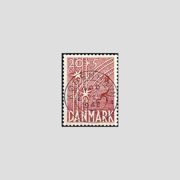 FRIMRKER DANMARK | 1947 - AFA 300 - Modstandsbevgelsen - 20 + 5 re rd - Pragt Stemplet