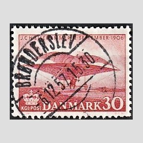 FRIM�RKER DANMARK | 1956 - AFA 366 - Ellehammer - 30 �re r�d - Pragt Stemplet