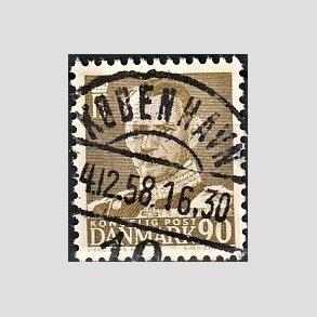FRIMRKER DANMARK | 1952-53 - AFA 342 - Fr. IX 90 re oliven - Lux Stemplet