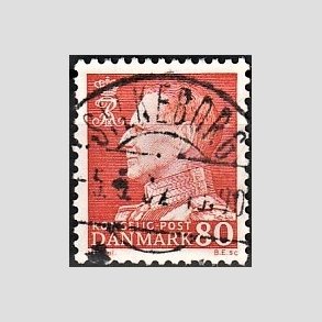 FRIMRKER DANMARK | 1961-62 - AFA 400 - Fr. IX 80 re orangegul - Pragt Stemplet Silkeborg