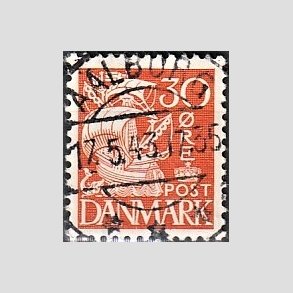 FRIM�RKER DANMARK | 1940 - AFA 259 - Karavel 30 �re orange Type II - Lux Stemplet Aalborg