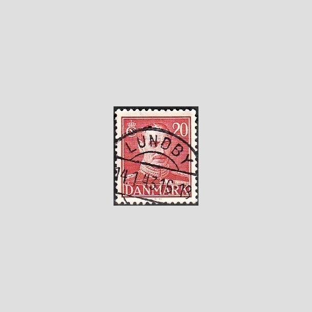 FRIMRKER DANMARK | 1942-44 - AFA 276 - Chr. X 20 re rd - Lux Stemplet Lundby