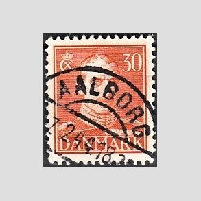 FRIMRKER DANMARK | 1942-44 - AFA 278 - Chr. X 30 re orange - Lux Stemplet