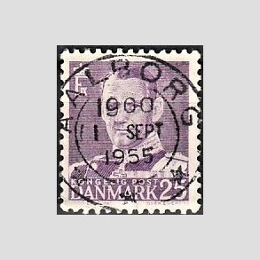 FRIMRKER DANMARK | 1955 - AFA 360 - Fr. IX 25 re violet - Lux Stemplet