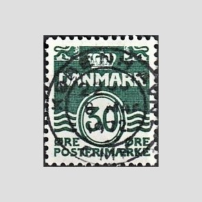 FRIM�RKER DANMARK | 1967 - AFA 459F - B�lgelinie 30 �re gr�n - Lux Stemplet 