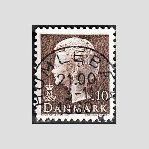 FRIMRKER DANMARK | 1979 - AFA 677 - Dronning Margrethe - 110 re brun - Pragt Stemplet