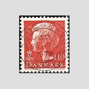 FRIMRKER DANMARK | 1978 - AFA 653 - Dronning Margrethe - 110 re orange - Pragt Stemplet