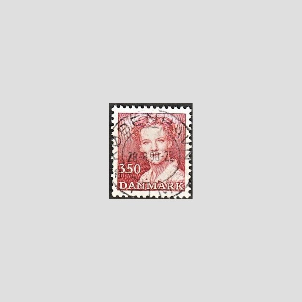 FRIMRKER DANMARK | 1990 - AFA 955 - Dronning Margrethe - 3,50 Kr. rd - Pragt Stemplet