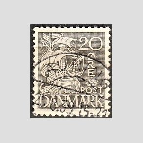 FRIM�RKER DANMARK | 1933 - AFA 204 - Karavel 20 �re gr� type I - Pragt Stemplet 