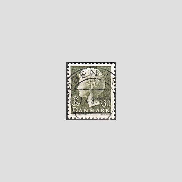 FRIMRKER DANMARK | 1981 - AFA 716 - Dronning Margrethe - 230 re sortgrn - Pragt Stemplet