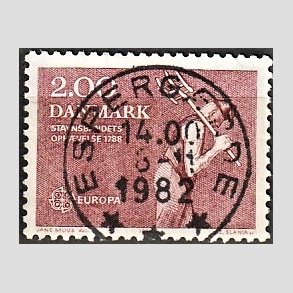 FRIM�RKER DANMARK | 1982 - AFA 747 - Europam�rker - 2,00 Kr. r�d - Pragt Stemplet
