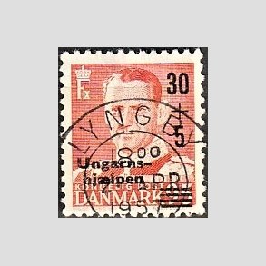 FRIMRKER DANMARK | 1957 - AFA 369 - Ungarnshjlpen - 30 + 5 re orangerd - Pragt Stemplet