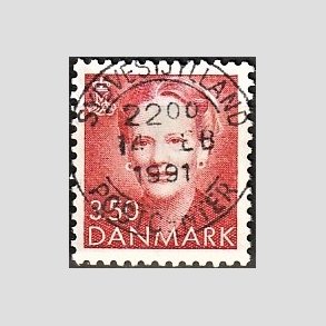 FRIMRKER DANMARK | 1990 - AFA 962 - Dronning Margrethe - 3,50 Kr. rd - Pragt Stemplet