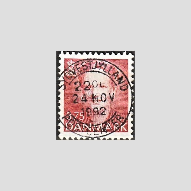 FRIMRKER DANMARK | 1992 - AFA 1017 - Dronning Margrethe - 3,75 Kr. rd - Pragt Stemplet