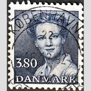 FRIMRKER DANMARK | 1985 - AFA 822 - Dronning Margrethe - 3,80 Kr. bl - Pragt Stemplet