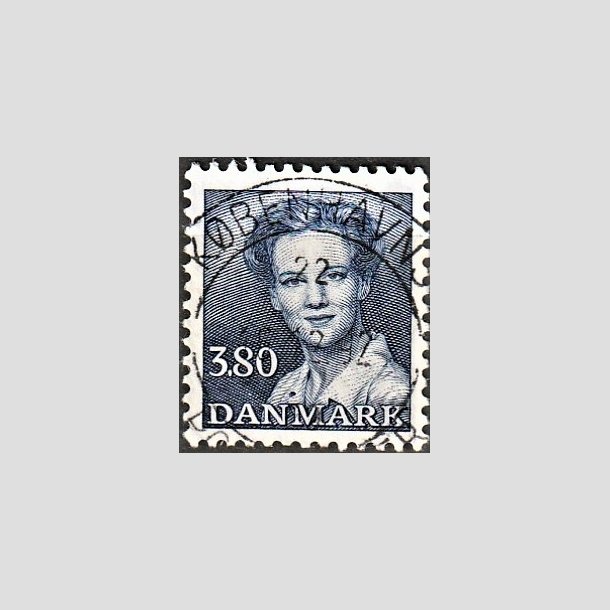 FRIMRKER DANMARK | 1985 - AFA 822 - Dronning Margrethe - 3,80 Kr. bl - Pragt Stemplet