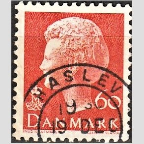 FRIMRKER DANMARK | 1974 - AFA 572 - Dronning Margrethe - 60 re orange - Pragt Stemplet Haslev