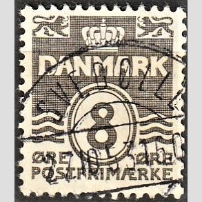 FRIM�RKER DANMARK | 1937-40 - AFA 201a - B�lgelinie 8 �re gr� - Lux Stemplet 
