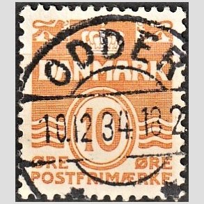 FRIM�RKER DANMARK | 1933 - AFA 202 - B�lgelinie 10 �re orange type IA - Lux Stemplet