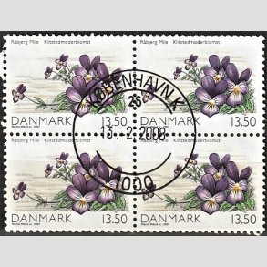 FRIMRKER DANMARK | 2007 - AFA 1515 - Danmarks natur I - 13,50 Kr. flerfarvet i 4-blok - Pragt Stemplet