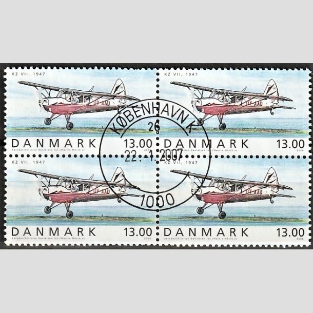 FRIMRKER DANMARK | 2006 - AFA 1481 - Ellehammer - 13,00 Kr. flerfarvet i 4-blok - Pragt Stemplet