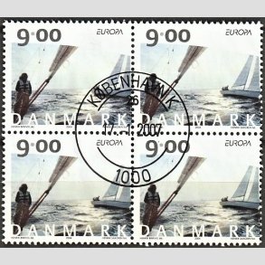 FRIMRKER DANMARK | 2004 - AFA 1397 - Europamrker - 9,00 Kr. flerfarvet i 4-blok - Pragt Stemplet