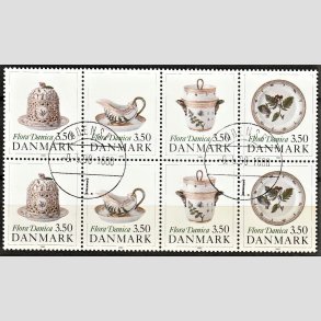 FRIMRKER DANMARK | 1990 - AFA 966-69 - Flora Danica 200 r - 3,50 Kr. i sammentryk flerfarvet - Pragt Stemplet